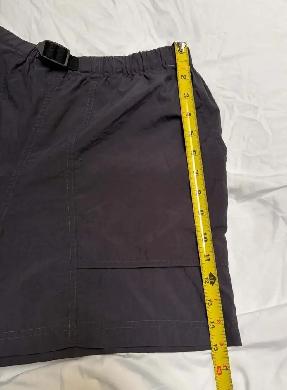 Patagonia Women's Slate Gray Belted Nylon Outdoor Hiking Shorts Large
